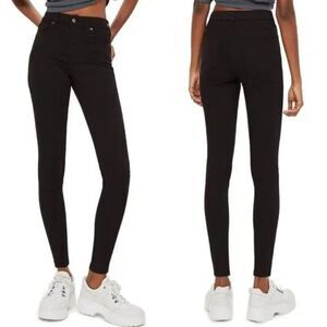 Topshop Moto Jamie High Waisted Skinny Jeans - size 25 in Black